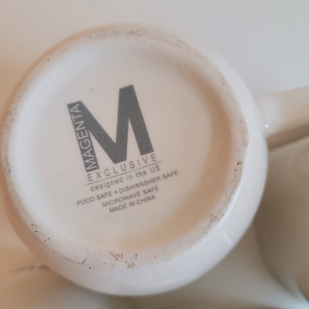 Magenta Exclusive by Rae Dunn White and Blue Modern  Mugs Set of 4 Numbered - Picture 11 of 11
